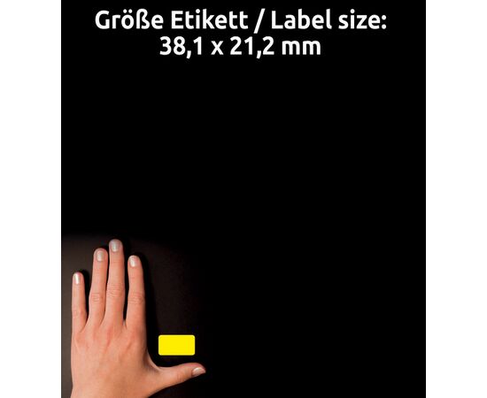 Этикетки [L7651Y-25] самоклеящиеся удаляемые (неоновые, желтые, 38.1х21.2 мм) фотография 4