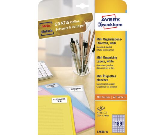 Самоклеящиеся белые мини-этикетки [L7658-25] (25.4x10 мм) фотография 3