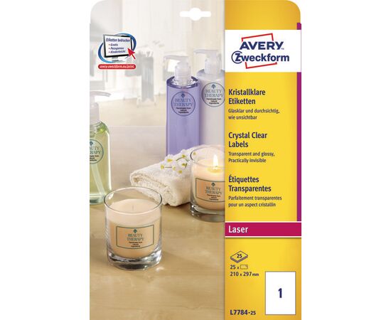 Самоклеящиеся прозрачные этикетки [L7784-25] CrystalClear (210х297 мм) фотография 3