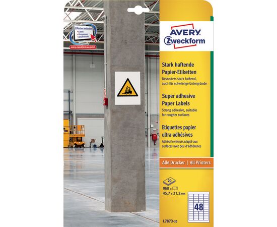 Самоклеящиеся суперстойкие этикетки [L7873-20] (бумажные, 45.7х21.2 мм) фотография 3