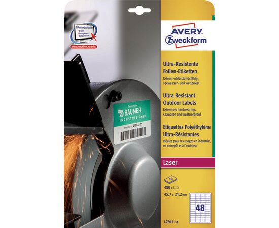 Суперпрочные пленочные этикетки [L7911-10] ( 45.7х21.2 мм) фотография 3