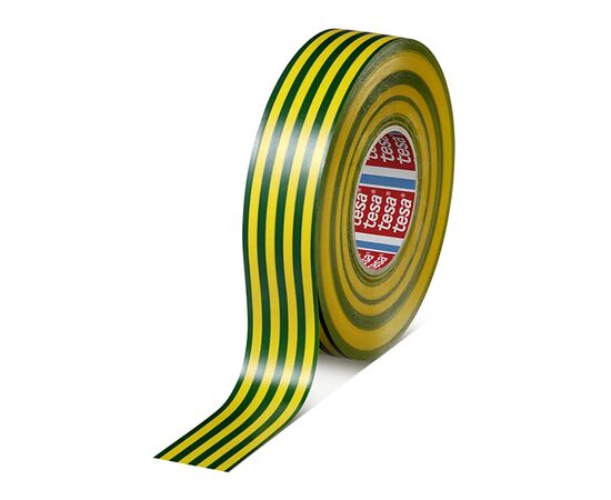 Универсальная лента Tesa [T04163-00089-92] класса «премиум» из мягкого ПВХ (желто-зеленая, клеевой слой устойчив к УФ, 130 мкм, 33 м х 19 мм) фотография 1