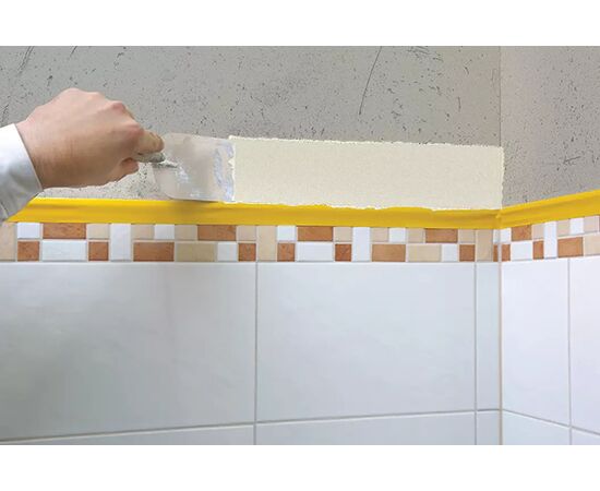 Малярная лента Tesa [T04172-00018-17] для штукатурных работ (желтая, ПВХ, 120 мкм, 33 м х 50 мм) фотография 3