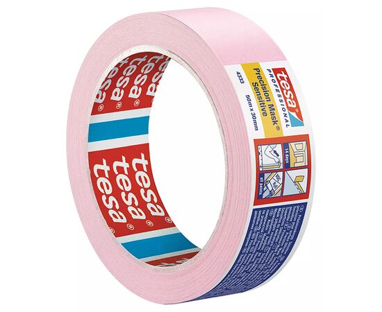 Малярная лента Tesa [T04333-00019-02] для деликатных поверхностей (розовая, 80 мкм, 50 м х 30 мм) фотография 2
