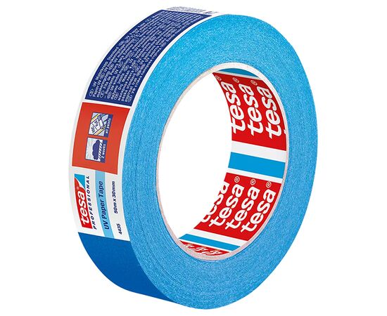 Устойчивая к УФ-излучению малярная лента Tesa [T04435-00016-00] на бумажной основе (синяя, 145 мкм, 50 м х 30 мм) фотография 2