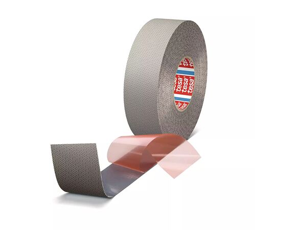 Лента противоскользящая Tesa [T4863] с тисненым силиконовым покрытием для обмотки роликов конвейера (серая, 25 м x 50 мм) фотография 3