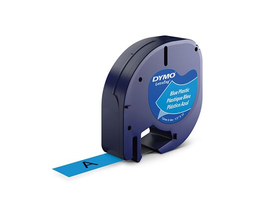 Лента Dymo [S0721650/91205] для принтера Letratag (пластик, черный на синем) фотография 2