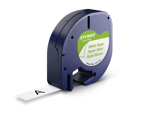 Лента Dymo [S0721510/91200] для принтера Letratag (бумага, черный на белом) фотография 2