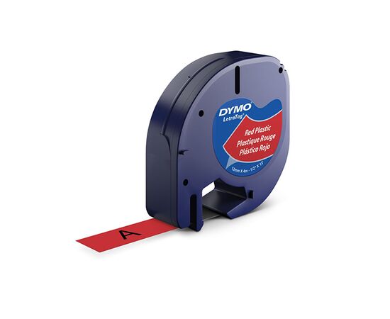 Лента Dymo [S0721630/91203] для принтера Letratag (пластик, черный на красном) фотография 2