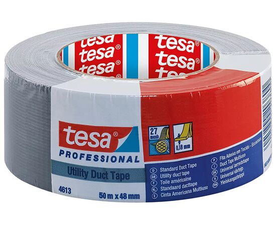 Промышленная клейкая лента Tesa [T04613-00047-00] (серая, тканевая, 180 мкм, 50 м х 48 мм) фотография 5
