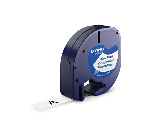 Лента Dymo [S0721610/91201] для принтера Letratag (пластик, черный на белом) фотография 2