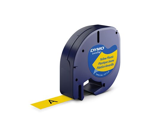 Лента Dymo [S0721620/91202] для принтера Letratag (пластик, черный на желтом) фотография 2