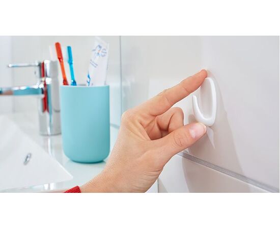 Овальные маленькие самоклеящиеся крючки Tesa Powerstrips [T58202-00000-00] (белые, до 1 кг) фотография 12