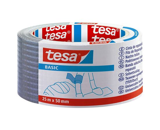 Тканевая клейкая лента Tesa Basic [T58587-00000-00] (серая, 150 мкм, 25 м x 50 мм) фотография 1