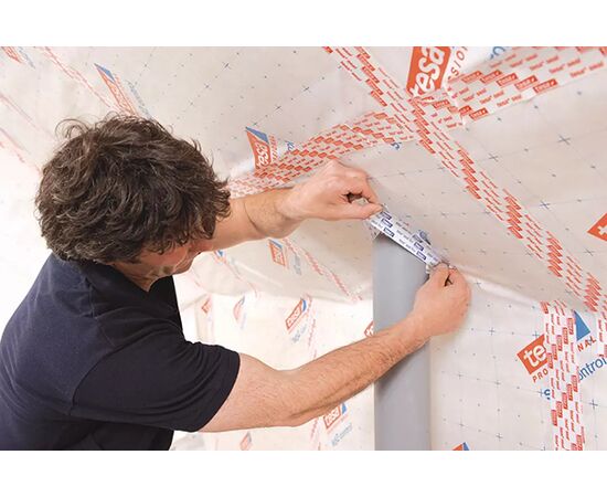 Пароизоляционная лента Tesa [T60073-00000-00] (белая, 25 м x 60 мм) фотография 3