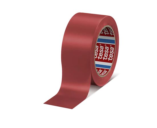 Напольная маркировочная лента Tesa [T60760-19] для разметки пола (красная, ПВХ основа, 150 мкм, самоклеящаяся, 33 м x 100 мм) фотография 1