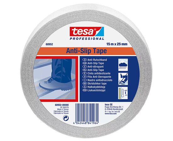 Профессиональная противоскользящая лента Tesa Anti-slip Tape [T60952-00000-00] (прозрачная, 800 мкм, 15 м x 25 мм) фотография 1