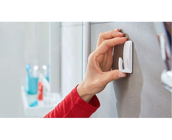 Водостойкие пластиковые крючки Tesa Powerstrips [T59761-00000-00] на самоклеящейся основе (до 2 кг, 2 шт) фотография 14