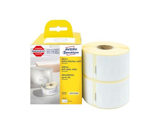 Адресные этикетки Avery Zweckform [AS0722400] для принтеров серии Label Writer (бумажные, 36х89 мм) фотография 2