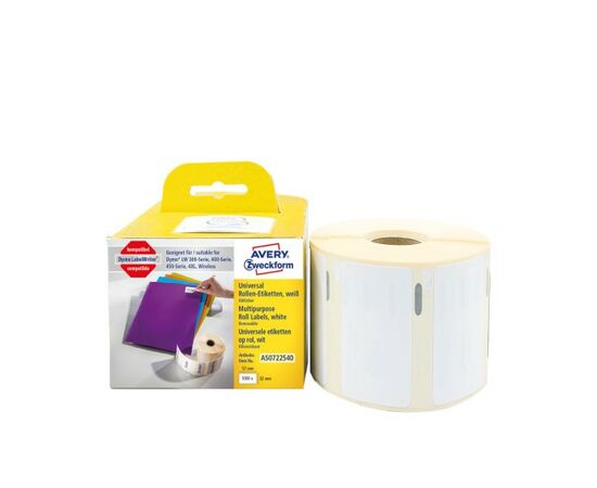 Этикетки Avery Zweckform [AS0722540] для принтеров серии Label Writer (черный на белом, 57х32 мм) фотография 2